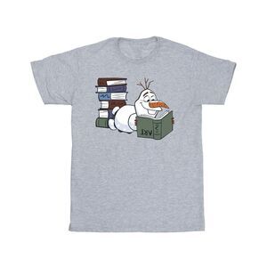 Frozen Mens Olaf Reading T-Shirt / Sport Grey